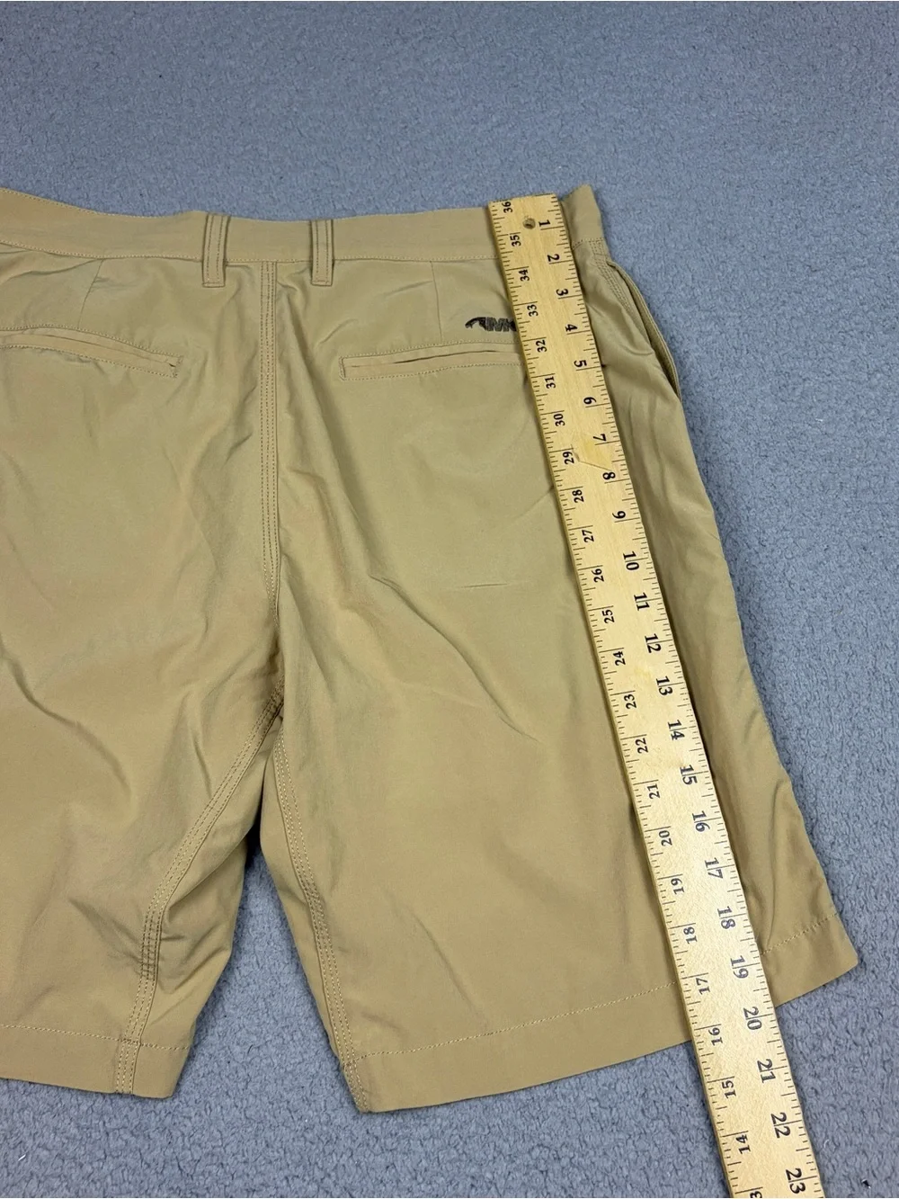 Mountain Khakis Hiking Shorts Men's 31 Light Beige Flat-Front Stretch 10” Inseam